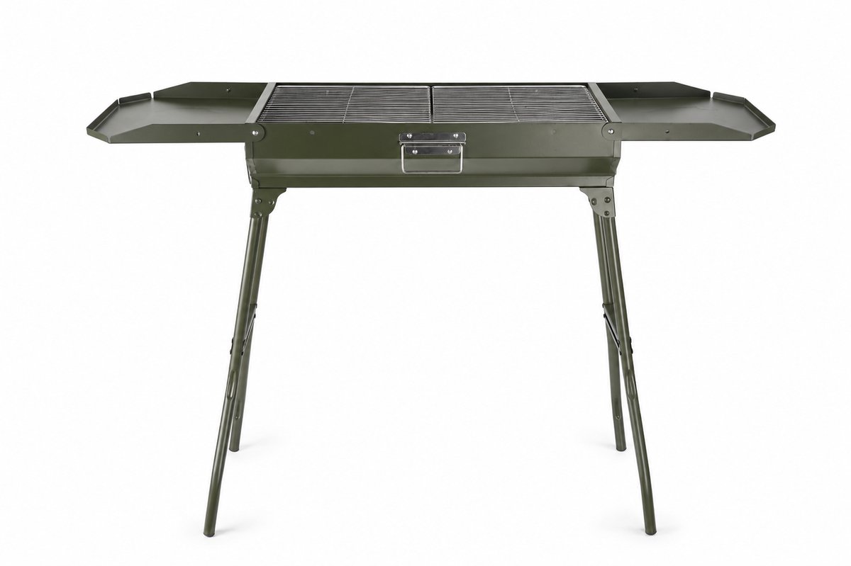 BBQ houtskool inklapbaar | Camping BBQ | Houtskool | BBQ | Koffer BBQ | Groen
