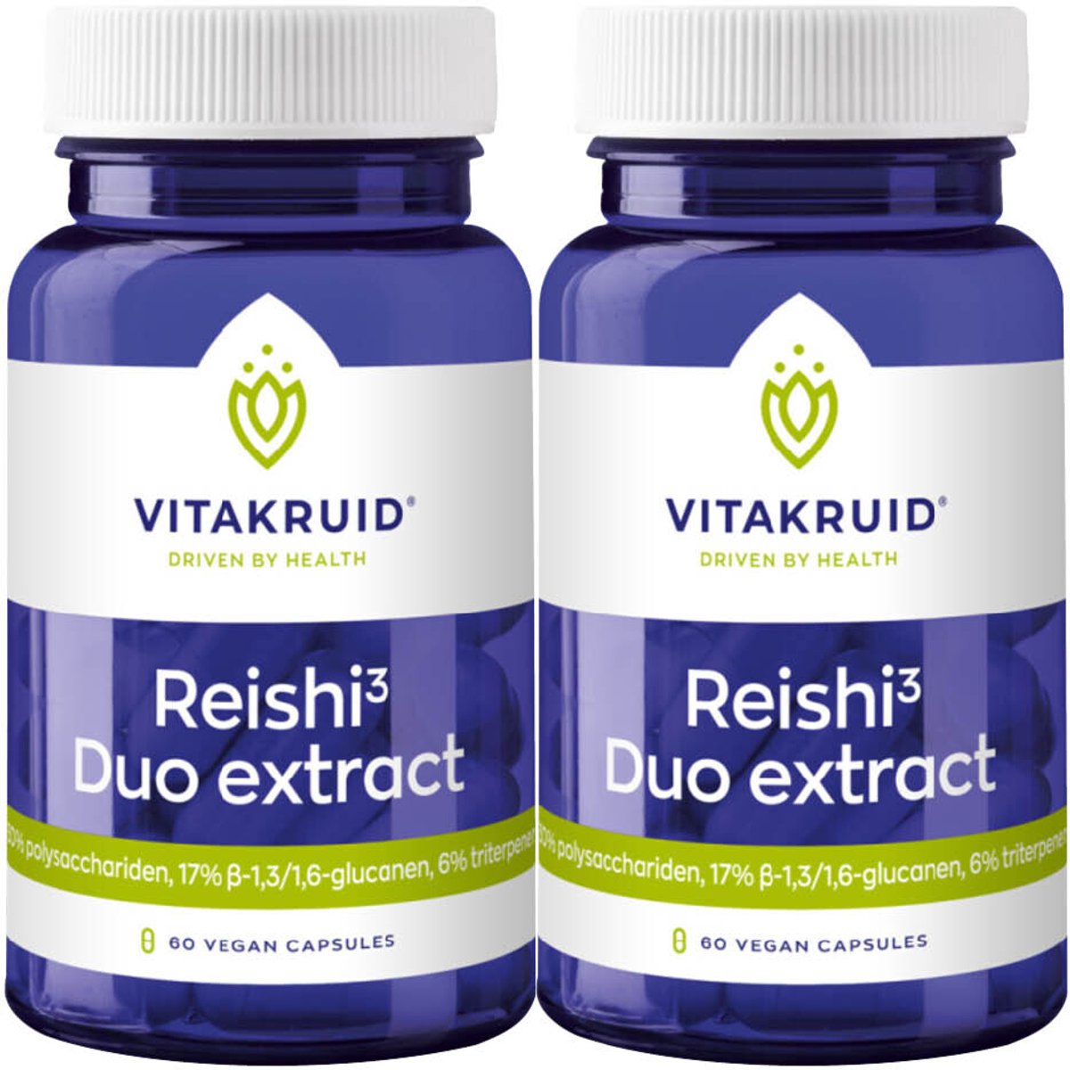 Vitakruid - Reishi 3 Duo Extract - 2 x 60 vegancapsules - Voordeelverpakking