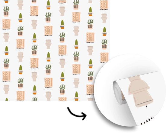 Papier peint - Papiers Papier peint photo Salle de bain - Plantes - Motif - Largeur 280 cm x Hauteur 280 cm