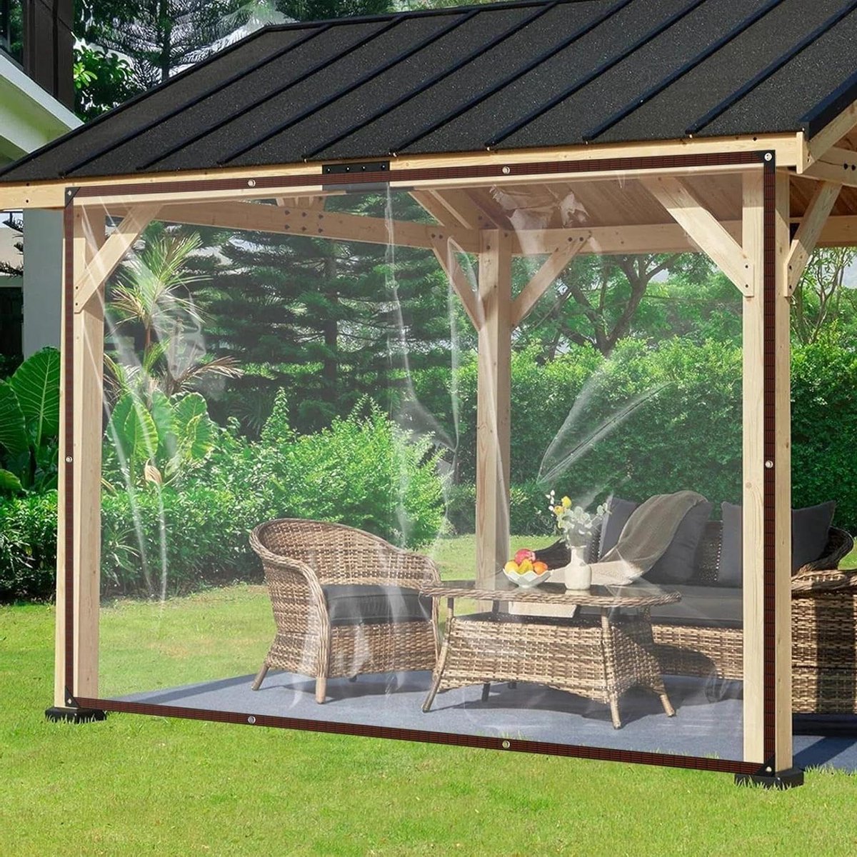 Waterdicht Buitenzeil - Transparant Zeildoek - Tuin Beschermen - Roestvrije Aluminium Ogen - 2 x 3 Meter - Transparant