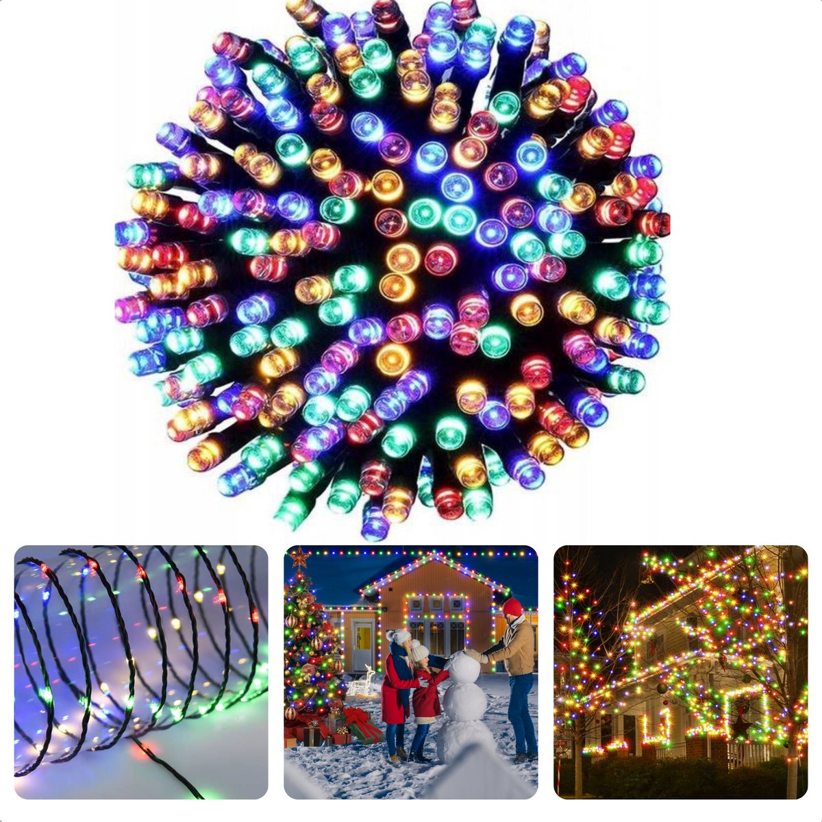 Cheqo LED Verlichting 480 LED - 36m - Multicolor - 8 Lichtfuncties - Soft Wire - 3m Aanloopsnoer - Feestverlichting - Kerstverlichting - Tuinverlichting - Buitenverlichting - Gekleurde Kerstverlichting - Voor Binnen en Buiten