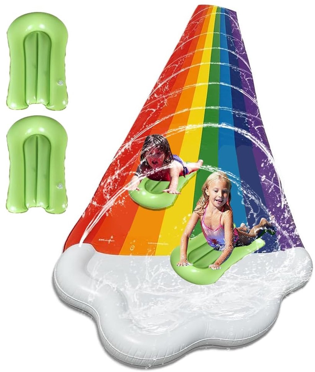 SolidKeus - Dubbele Waterglijbaan met Bodyboards voor Kinderen