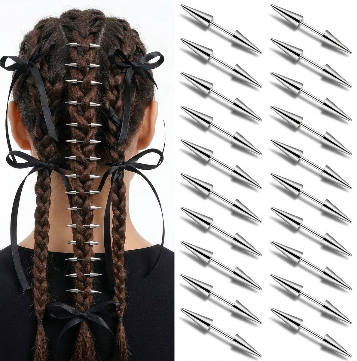 SolidKeus - Set van 20 Goth Spikes voor Haaraccessoires