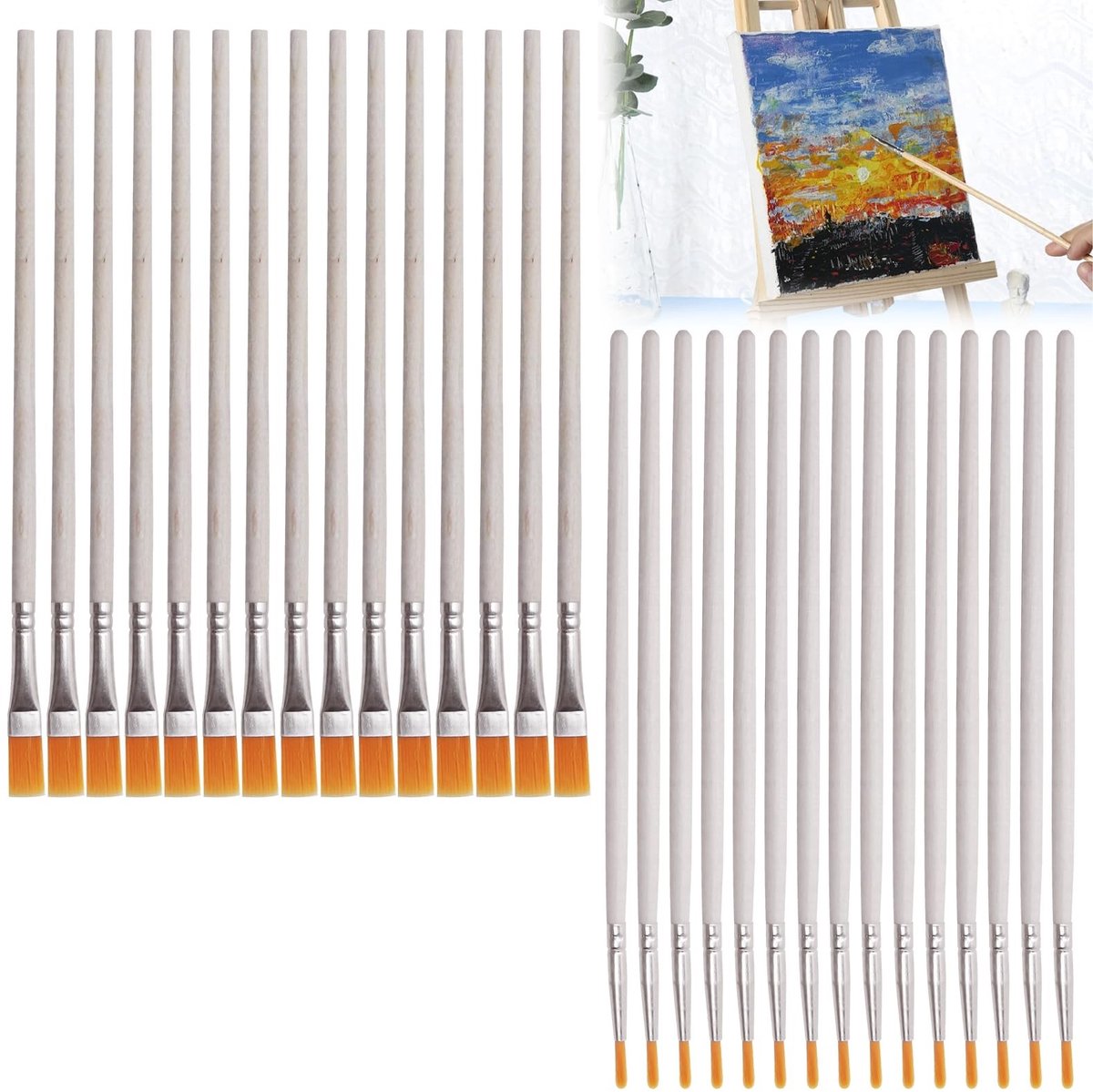 SolidKeus - 30-delige Set Acrylverfkwasten voor Creatieve Projecten
