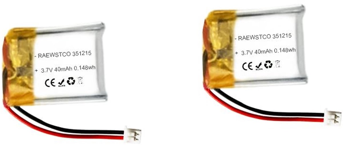 SolidKeus - Set van 2 Polymeer Lithium Batterijen 3,7V 40mAh voor Elektronische Compassen