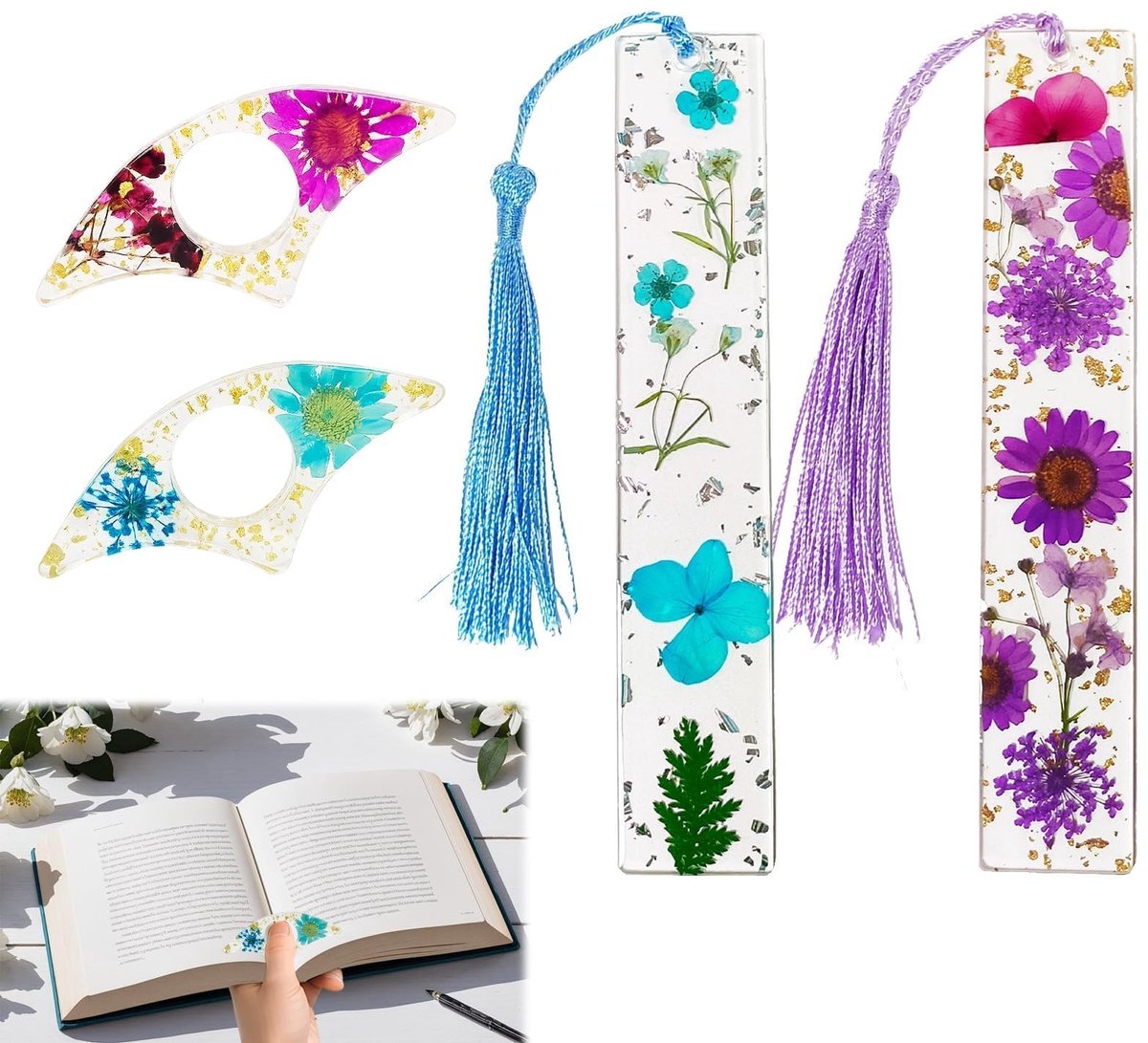 SolidKeus - Boekaccessoires Set met Zijhouders en Boekenleggers