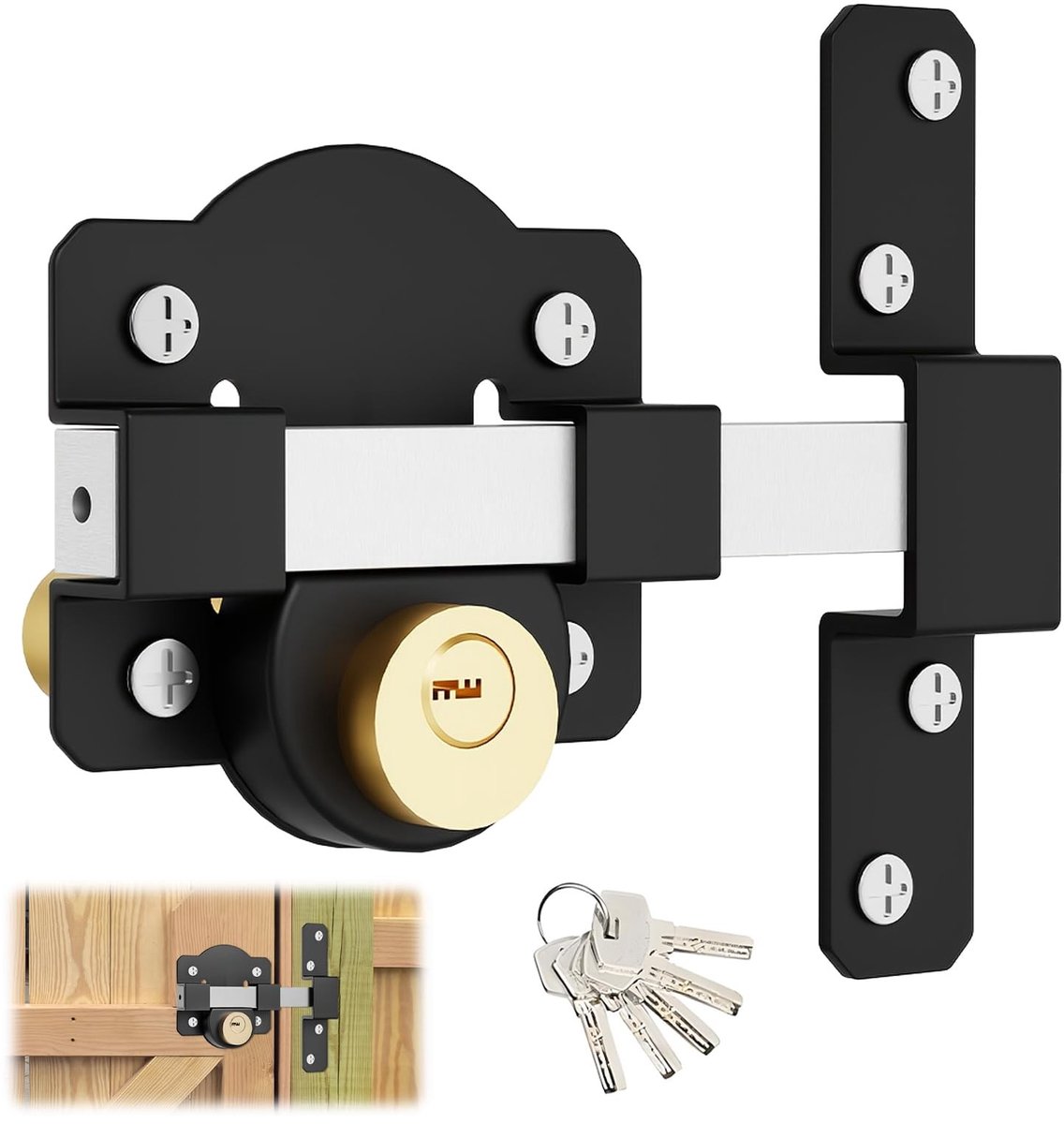 SolidKeus - Deurslot voor Binnen met Lock Cylinder en 5 Sleutels