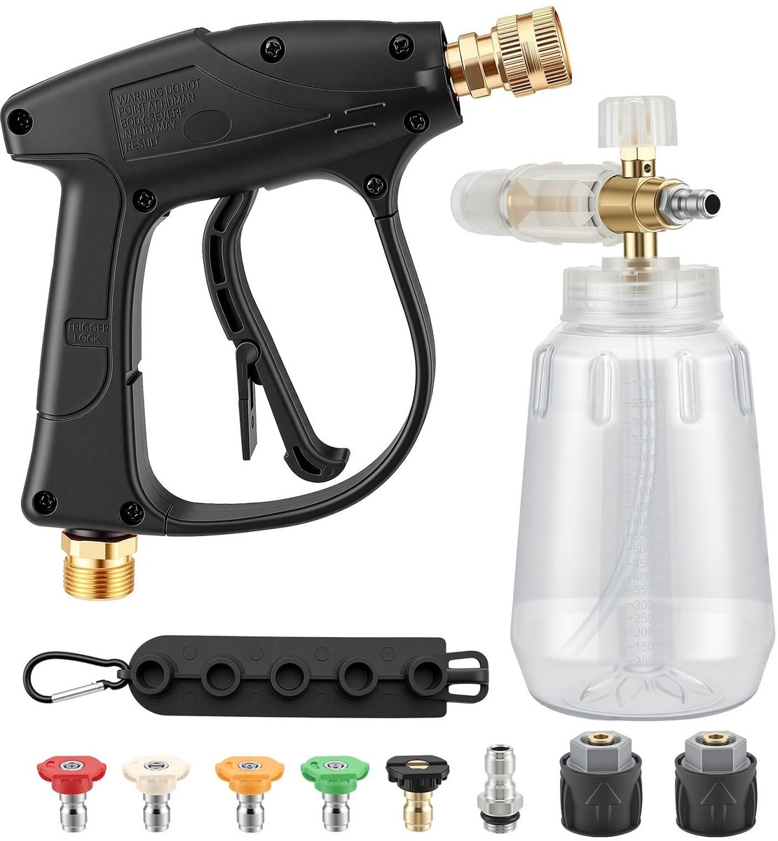 SolidKeus - Hoge Druk Spuitpistool met Foam Cannon en 5 Nozzles