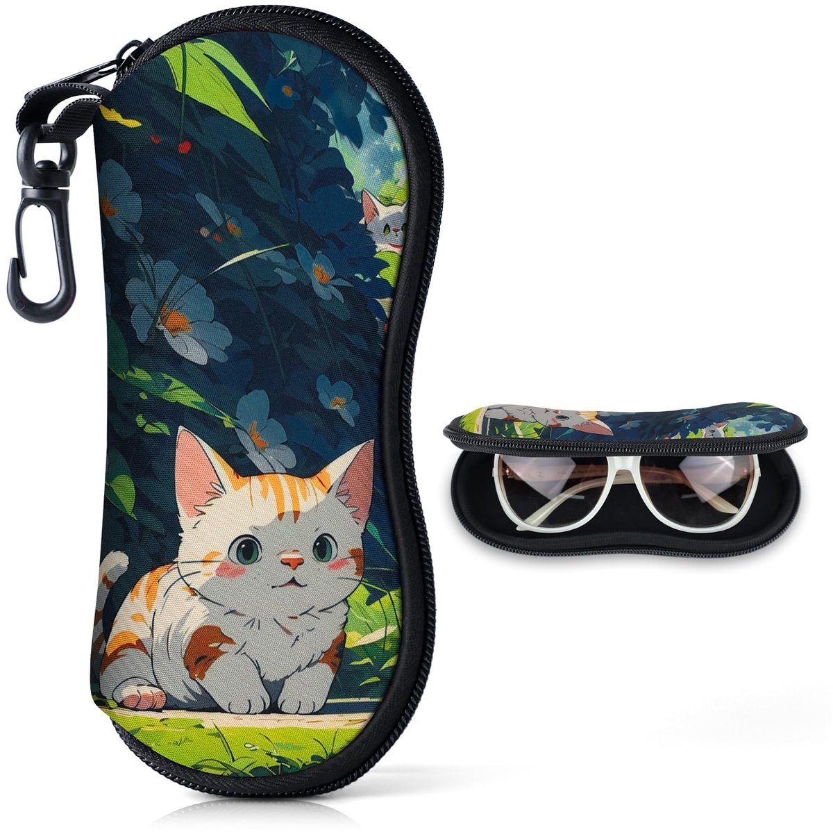 SolidKeus - Mode Neopreen Brilhoes met Kattenpatroon voor Zonnebril en Zwembril