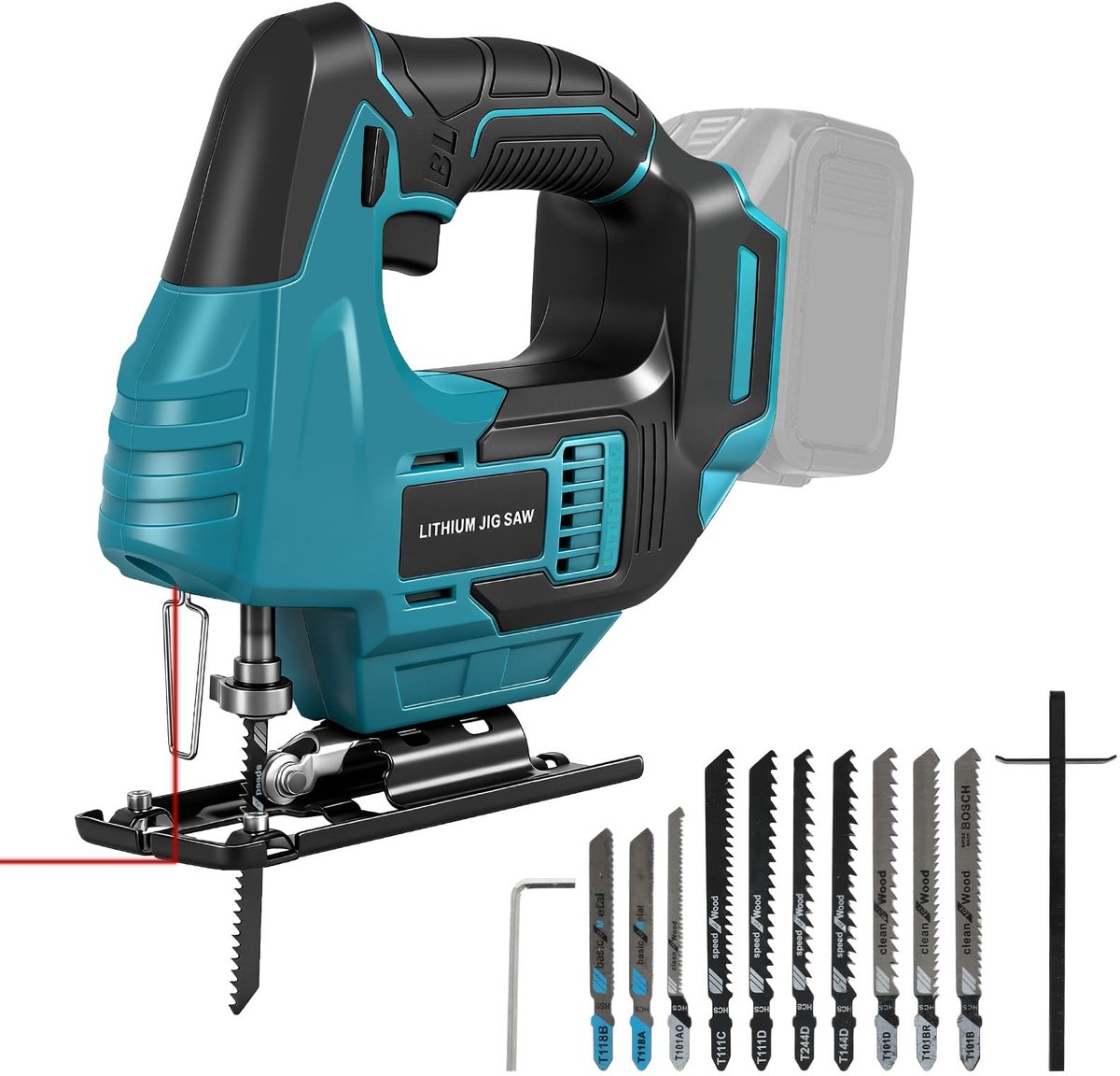 SolidKeus - Draadloze Decoupeerzaag met 450 W en LED Laserlicht