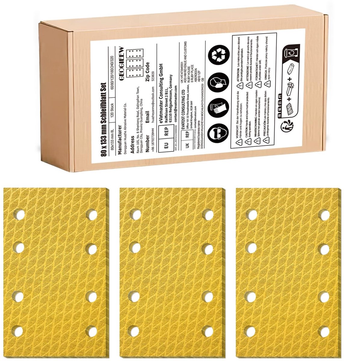 SolidKeus - Schuurbladenset 100 Stuks P120 voor Vlakschuurmachines