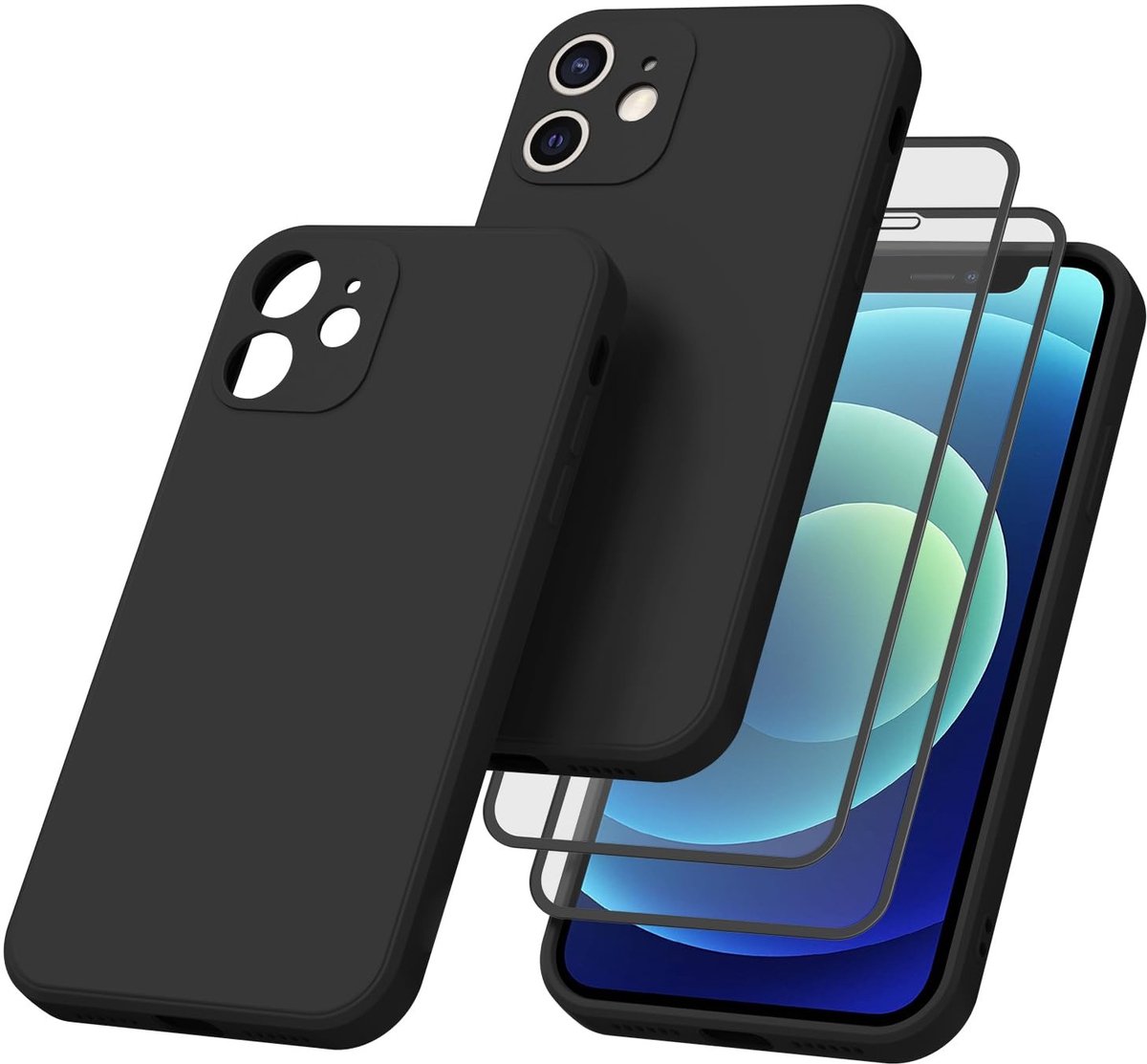 SolidKeus - Beschermhoes voor iPhone 12 Mini met Gehard Glas