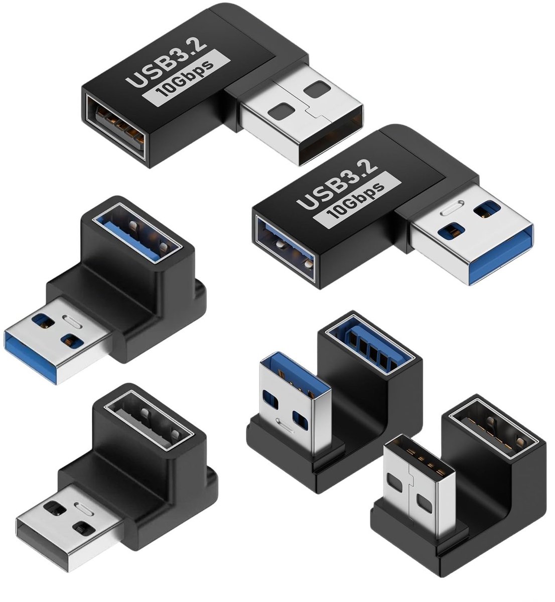 SolidKeus - 6 Stuks U-vormige USB 3.1 Adapter voor Snelle Gegevensoverdracht