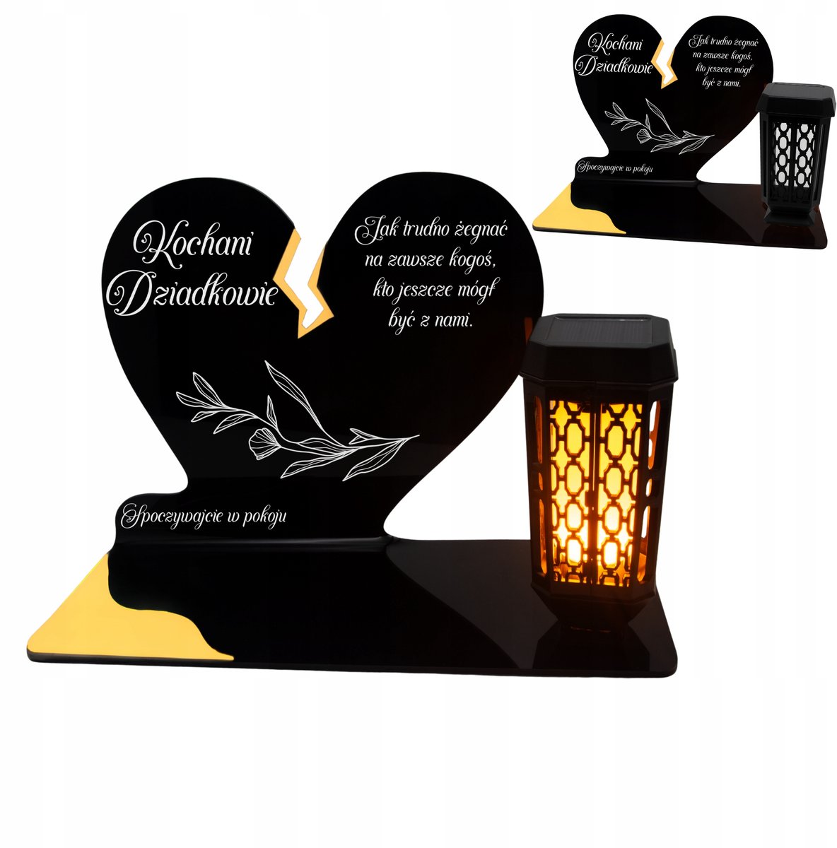 Zonne Graflicht Hart voor Grootouders, LED, Goud