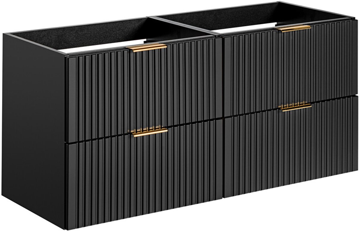 ADEL Black badkameronderkast 120 cm zwart met 4 lades