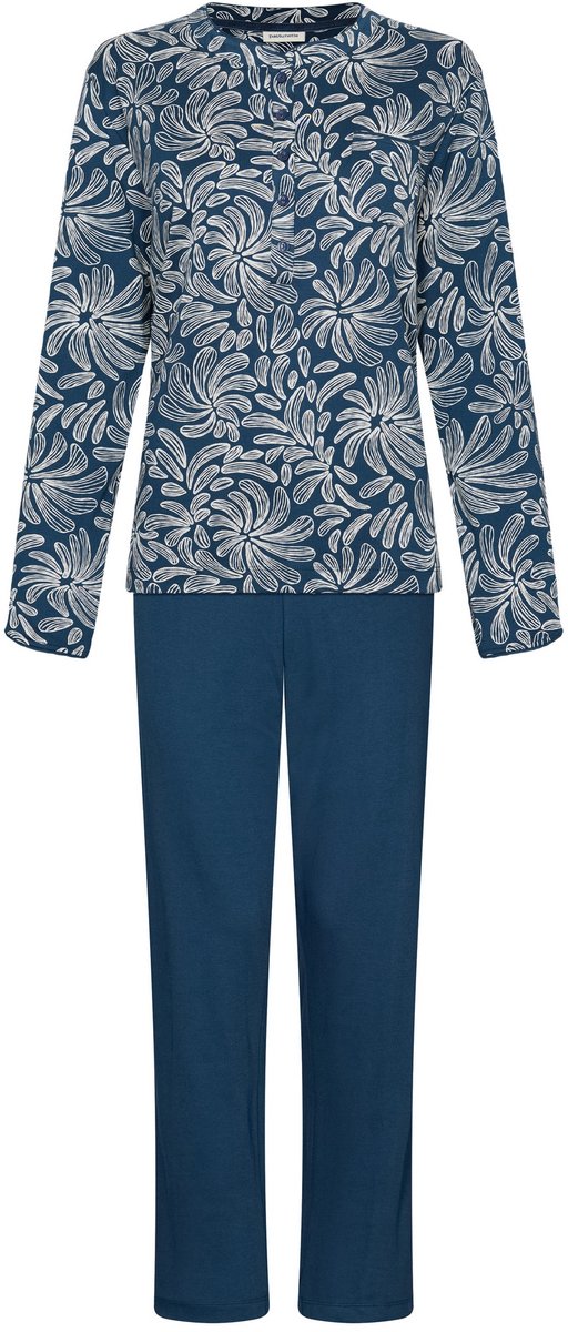 Pastunette - Nordic Bloom - Pyjama - Katoen - Interlock - Blauw - Maat 54