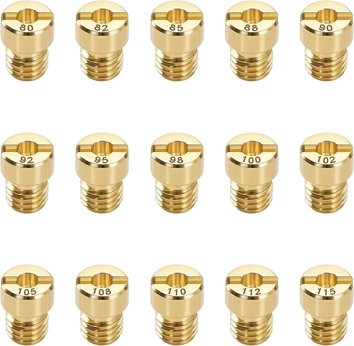 15 Stuks M5 80-115 Carburateur Hoofdstraal, Carb Hoofdsproeier, Carburateursproeiers, voor Scooter, Motorfiets, Switch Moped