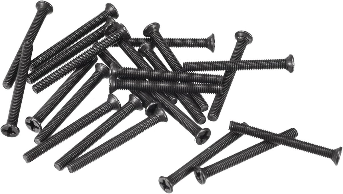 Sourcing map 50 stuks kruiskopschroeven M3 x 30 mm sluiting zwart voor laptop PC TV ventilator audio schakelaar