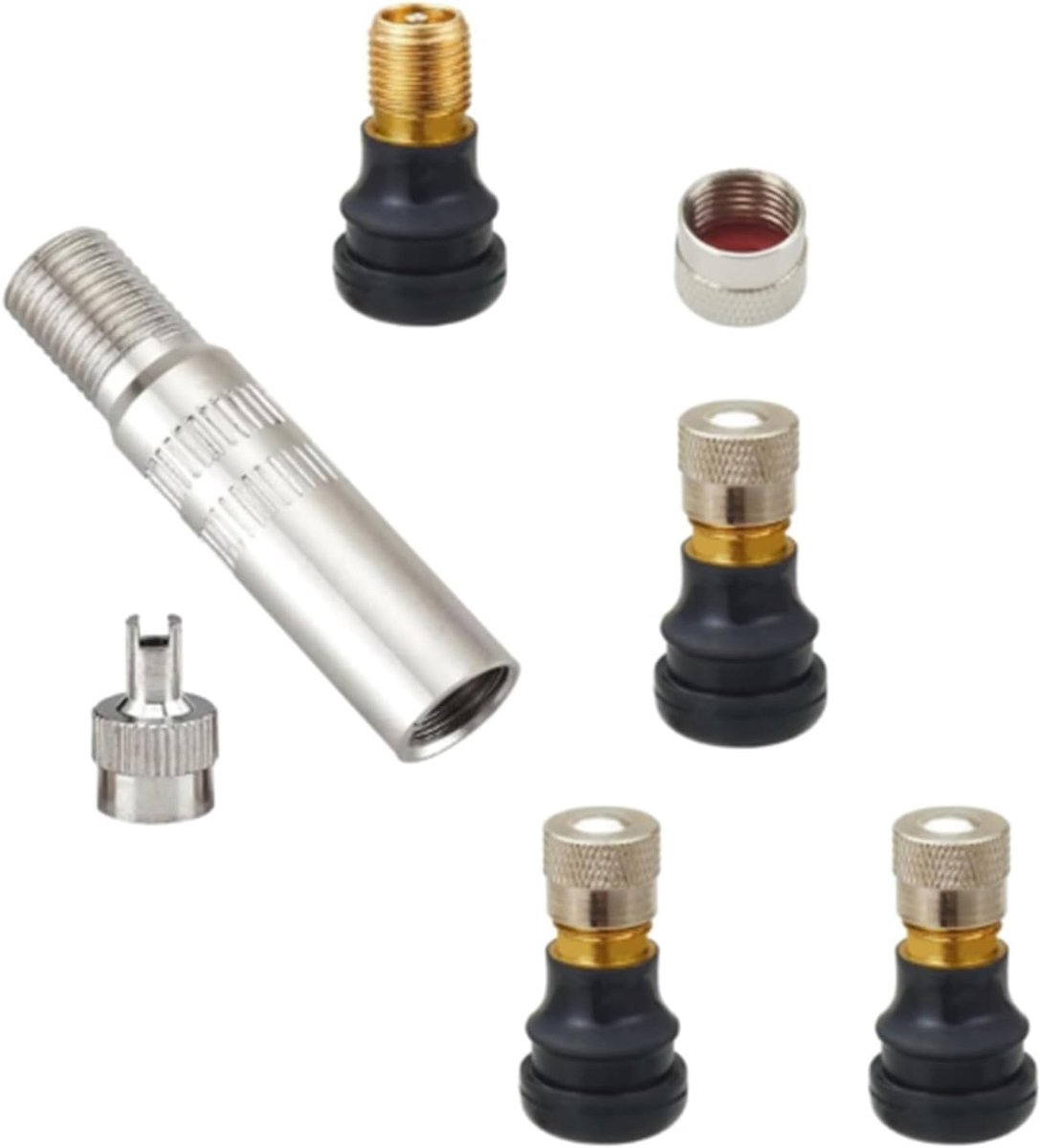 4 stuks tubeless ventiel, E-scooterventielverlengingsadapter, verlengventiel, tubeless ventielen, scooteraccessoires, tubelessventiel voor Segway, Ninebot Max G30, g30d, Xiaomi M365, Pro, Pro2, 1s,