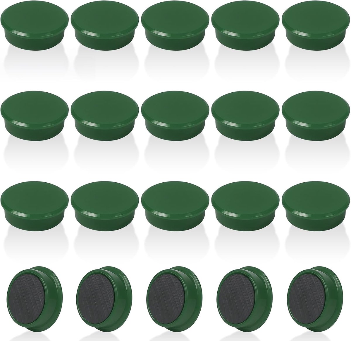 Magneten - Zware Koelkast Magneten 20st, Kleine Mini Ronde Sterke Magneten voor Whiteboard, Keuken & Kantoor, Decoratieve Donkergroene Stickers, Mini Magneetjes voor Thuis Schoolgebruik