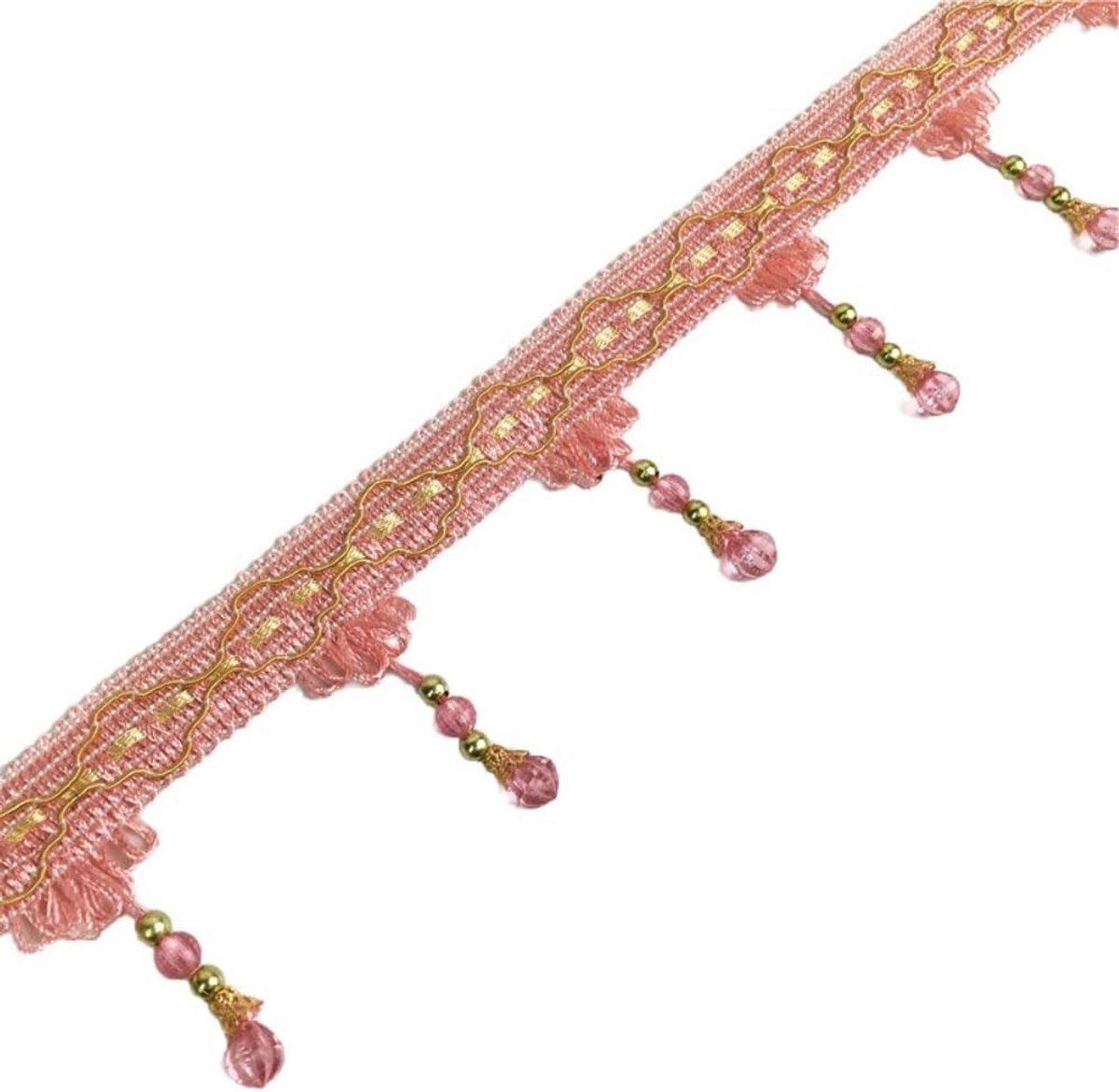 2 m franjeboord met parels, 7 cm breed, per meter, kwastboord voor knutselen, trim rand, fringen, kantband, sierband, decoratieve rand, band voor doe-het-zelf naaien, knutselen, kleding, gordijnen,