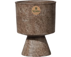 Vyveo - Bloempot Monolith - 27x35 - Bruin (Retro) - Bloempot voor binnen en buiten - Lichtgewicht - Breukbestendig - Vorstbestendig - UV-bestendig