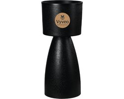 Vyveo - Bloempot Pillar - 33x75 - Zwart - Bloempot voor binnen en buiten - Lichtgewicht - Breukbestendig - Vorstbestendig - UV-bestendig
