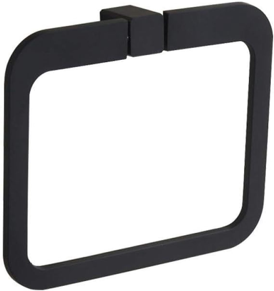 Handdoekhouder Badkamer, European Style Badkamer handdoek Rack, Zwarte Eenvoudige Rubberen Verf Vierkante Handdoekring Badkamer Toilet Handdoek Opknoping
