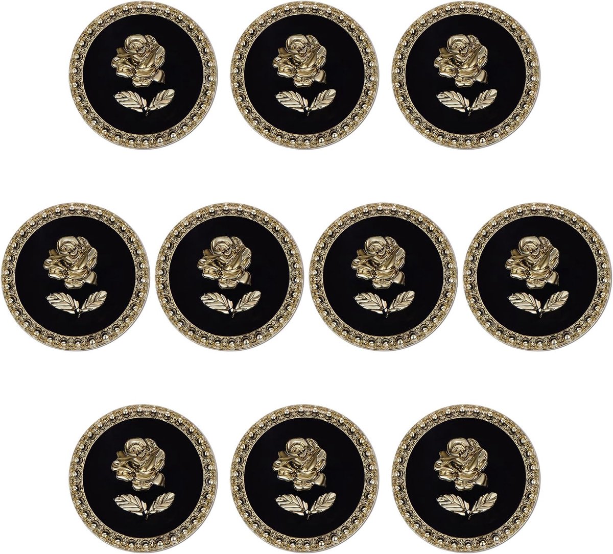 10 Kostbare Dirndl Traditionele Knoppen Goud Om Op Te Naaien, Knopen Jasje Zwart Groot ，öSenknöPfe Koperlegering Blazer, Jasje Knoop Metaal Kleding, Ornamental Knoppen (A10 18mm ）
