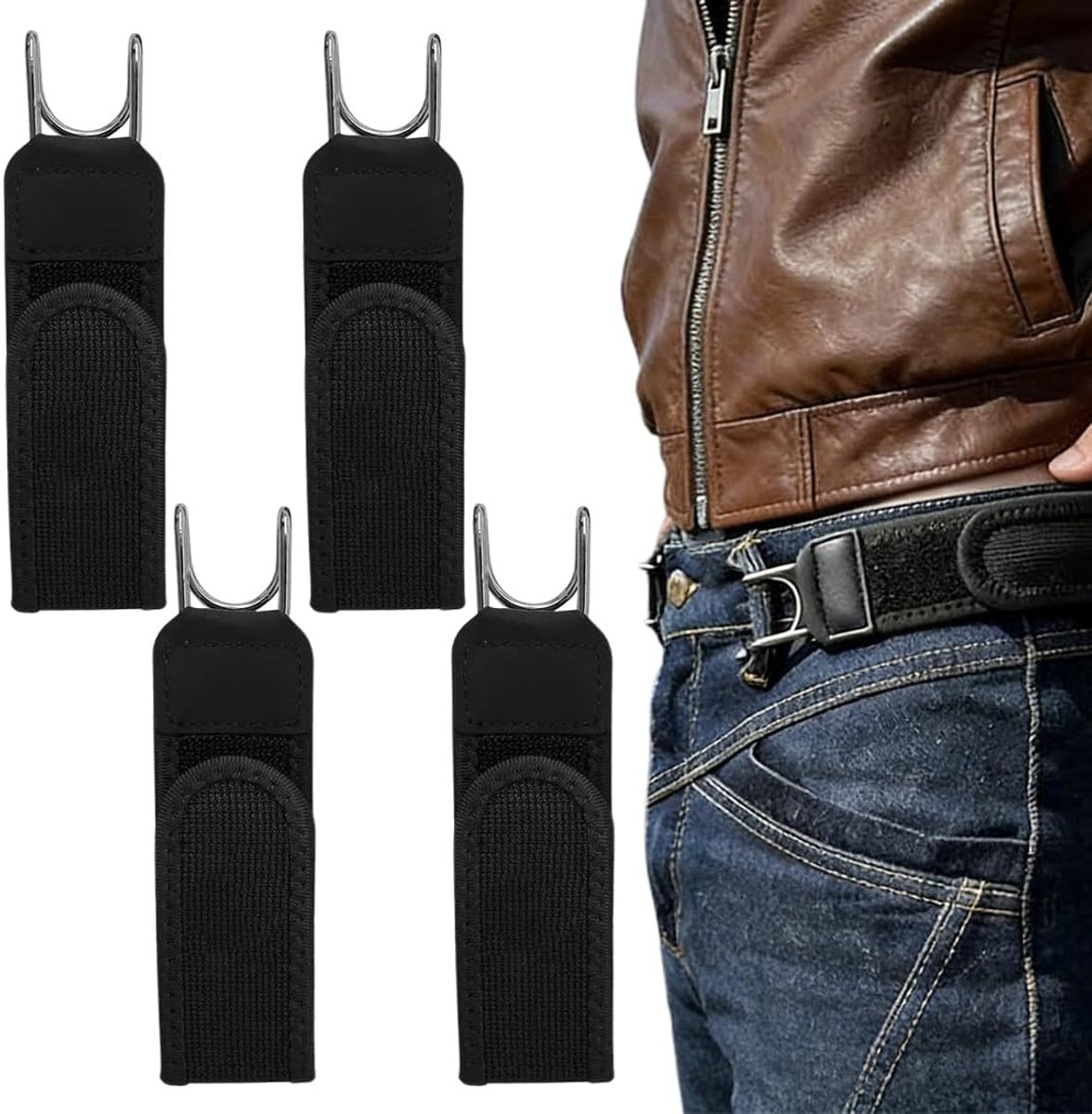 Riemen zonder gesp, onzichtbare elastische riem met metalen haken, voor werk, vrije tijd, zaken