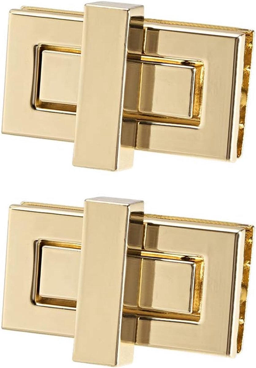 Sourcing map 2 sets rechthoekige portemonnee draaisluiting koppelingen sluitingen voor DIY zak licht goud 44 mm x 22 mm