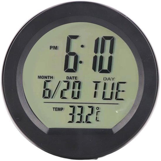 Auto-klokthermometer, 13 x 10 cm, auto-dashboardthermometer, werkt op zonne-energie, mini-auto-zonne-klok met groot lcd-display, voor thuis, auto, kantoor, hotel — afbeelding 5