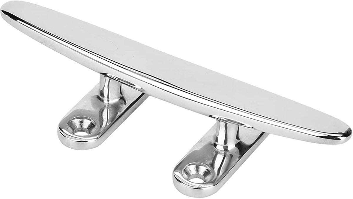 Bootschoenplaatjes en blokken, roestvrij staal Bootschoenplaat Spiegel gepolijst Bootverlichting Accessoirebasis Schoenplaat Marine touwbasis Lichte platte hoornkabelbout(8 inch)