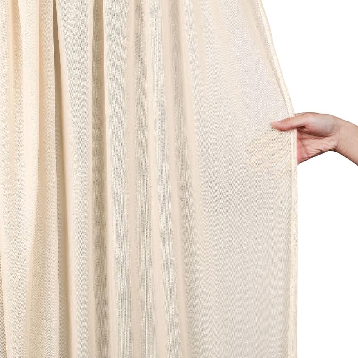 Stof, 4-weg Stretch Mesh Stof Lichtgewicht Sheer Mesh 175 cm Breed Materiaal Mesh Polyster Netting Stof Kleding Stof voor DIY Naaien Ambachten, Bisque