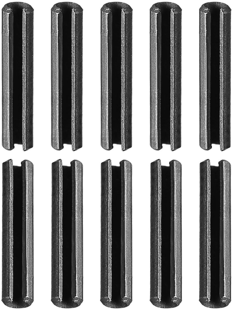 1,7 mm x 8 mm (DxL) sleufveer pin - 30 stuks - goed voor reparatie en machineprojecten - sleufveer stalen pin - zilverkleurig