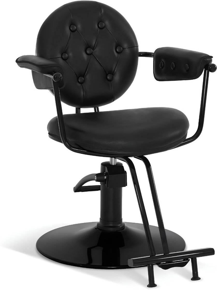 LNMsolutions® Kappersstoel - Kapperstoel - Kappersstoel met Voetsteun - Zwart - 86cm x 67cm x 88cm