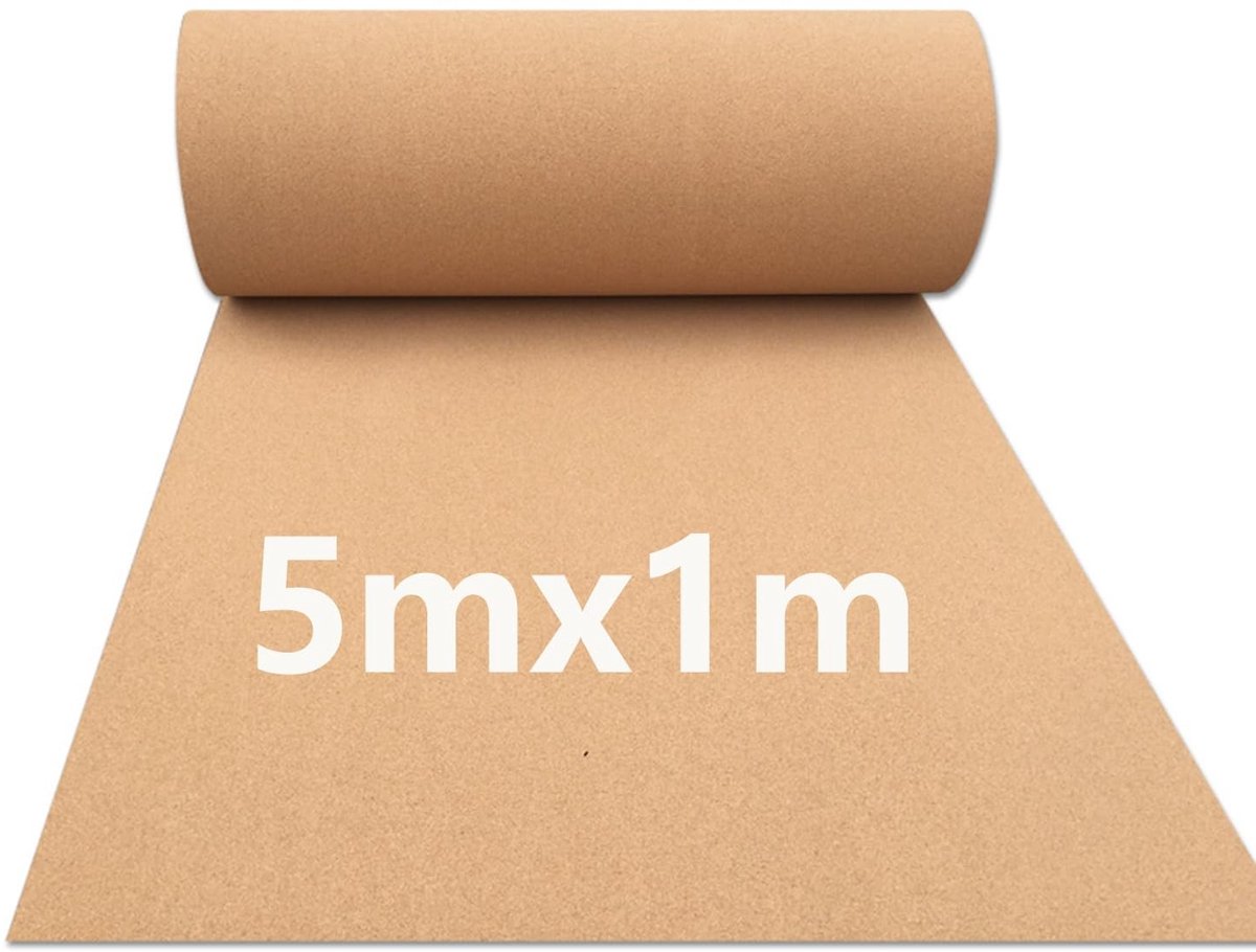 SolidKeus - 6mm Dikke Kork Rol voor Muren, Geluidsisolatie en Notitiebord
