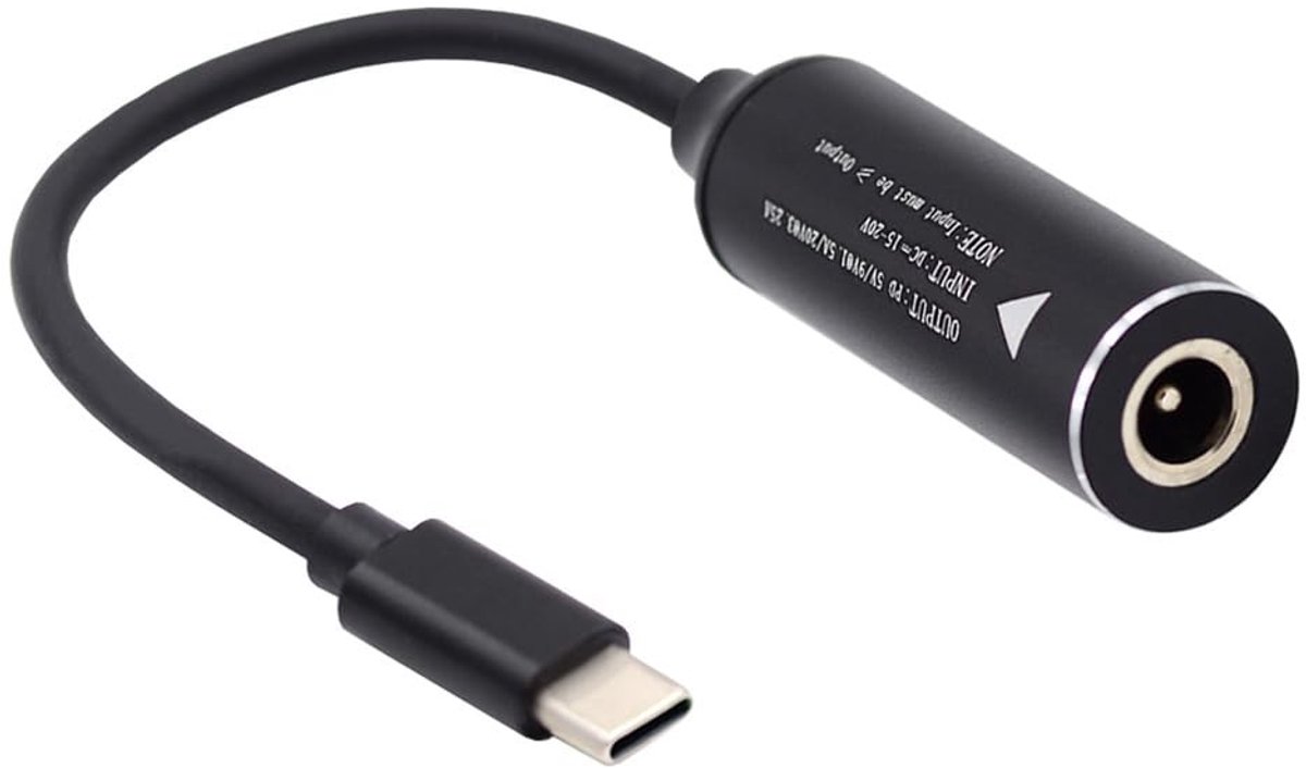 SolidKeus - USB-C Type-C naar DC Jack 5.5x2.5mm Oplaadkabel
