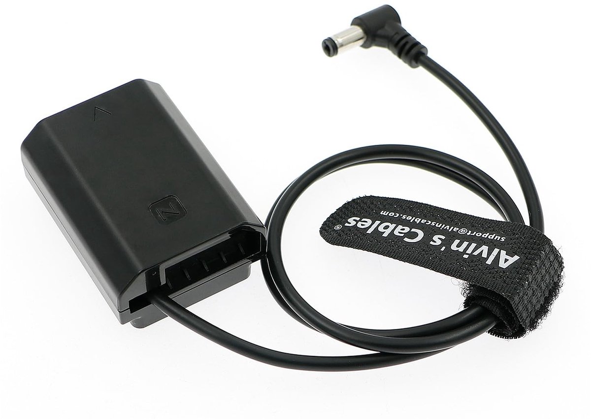SolidKeus - NP-FZ100 Dummy Batterij naar DC Kabel voor Sony Camera's 60 cm