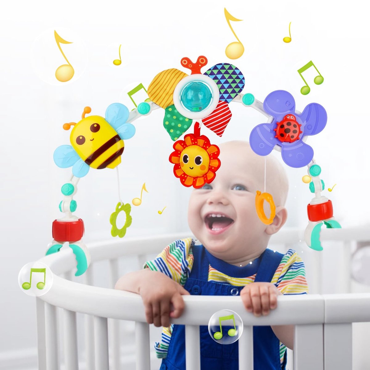 SolidKeus - Baby Speelboog voor Wieg en Kinderwagen met Rammelaar