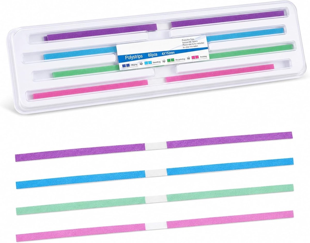 60 Stuks Tanden Polijststrips 4 x 150mm - Interdentale Schuurstrips voor Tandarts, Voorbereiding, Polijsten en Afwerking