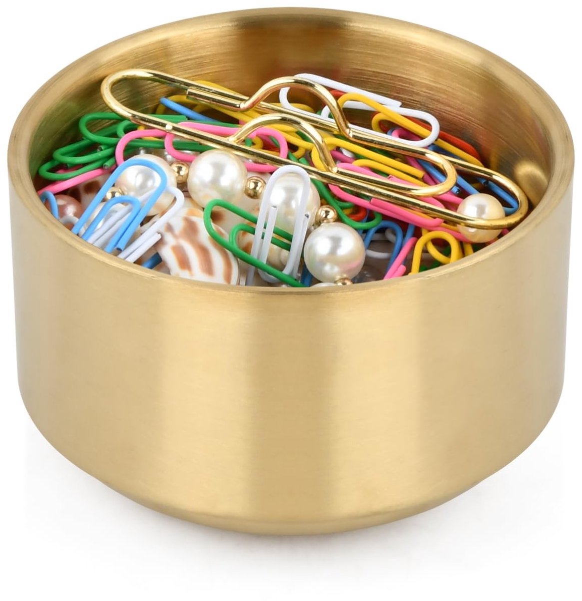 SolidKeus - Organiser voor Paperclips van Roestvrij Staal in Gouden Kleur