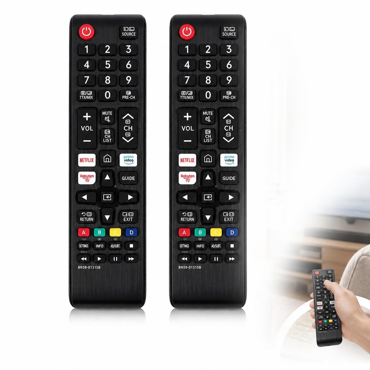 SolidKeus - Set van 2 Universele Afstandsbedieningen voor Smart TV's