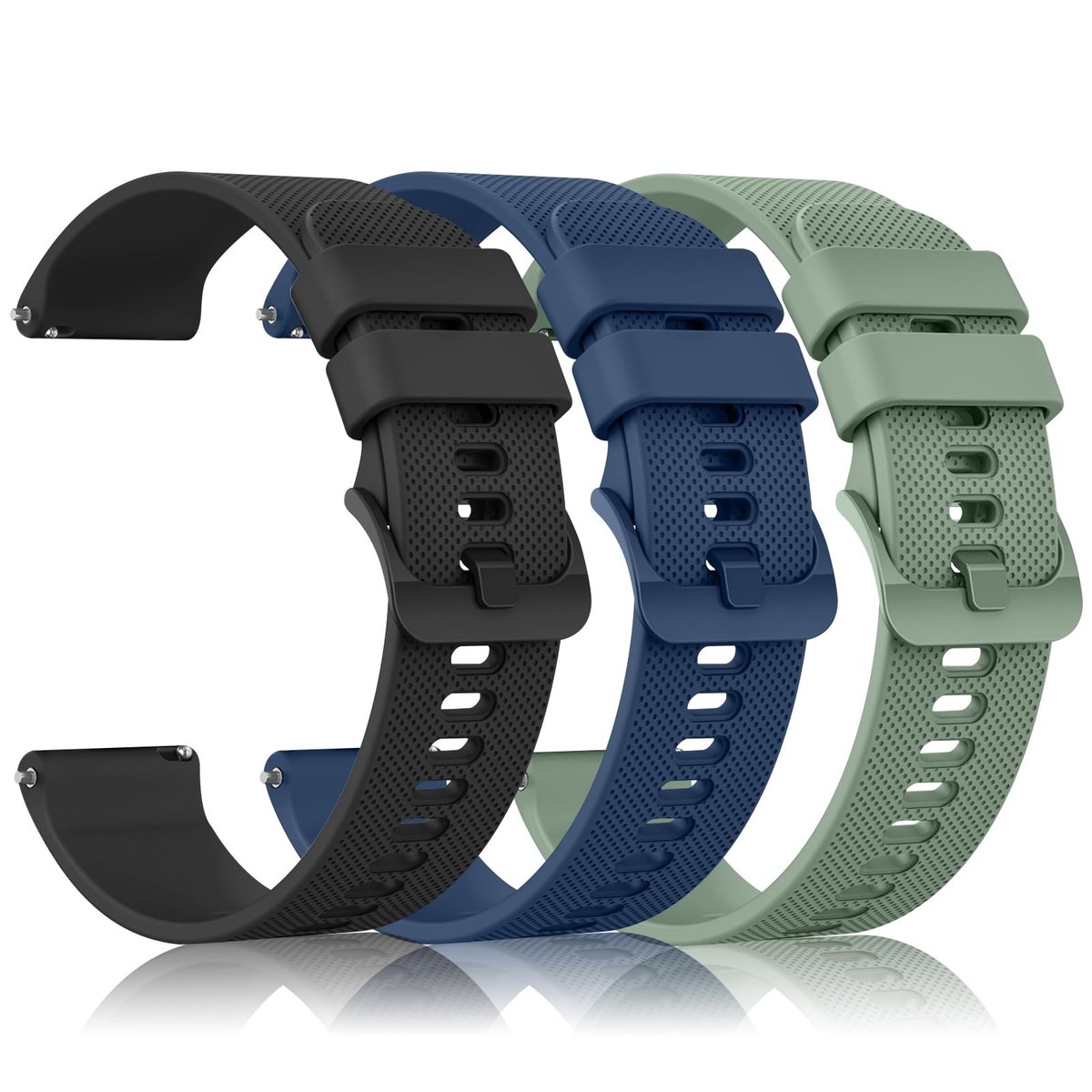 SolidKeus - Silicone Vervangbanden voor Garmin Horloges (3-pack)