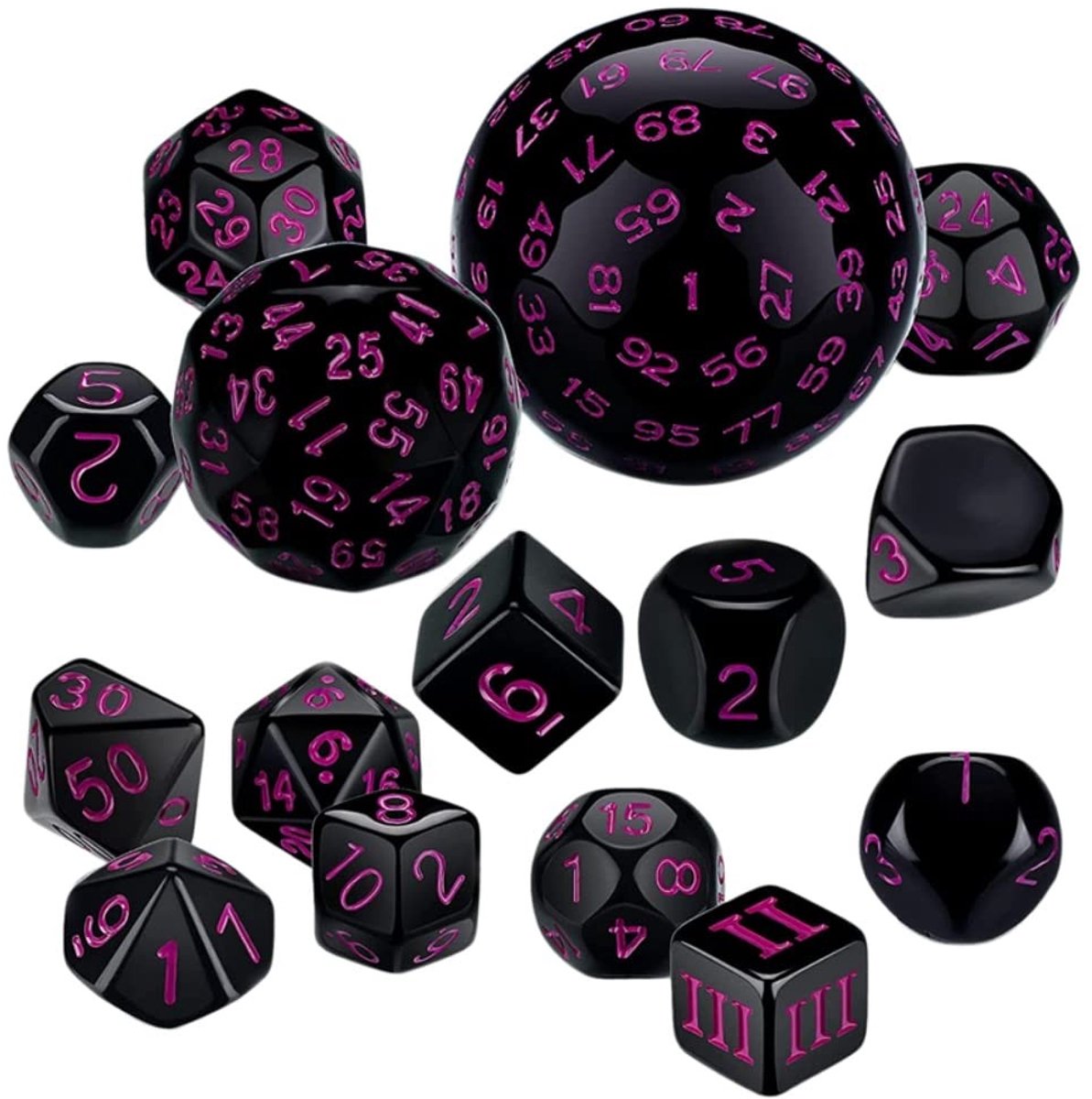 SolidKeus - 15-delige Polyhedral Dobbelstenen Set voor Rollenspellen