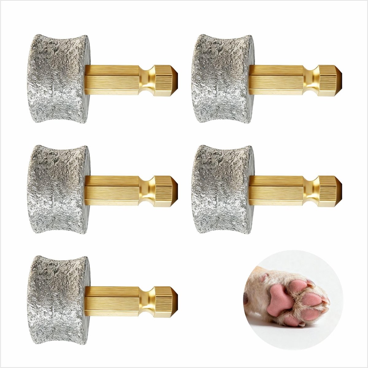 SolidKeus - Set van 5 Vervangende Vijlkoppen voor Hondennagels