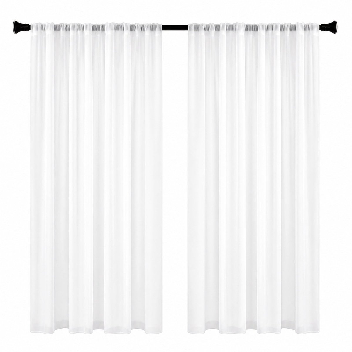 SolidKeus - Set van 4 Witte Voile Gordijnen voor een Elegante Aanraking