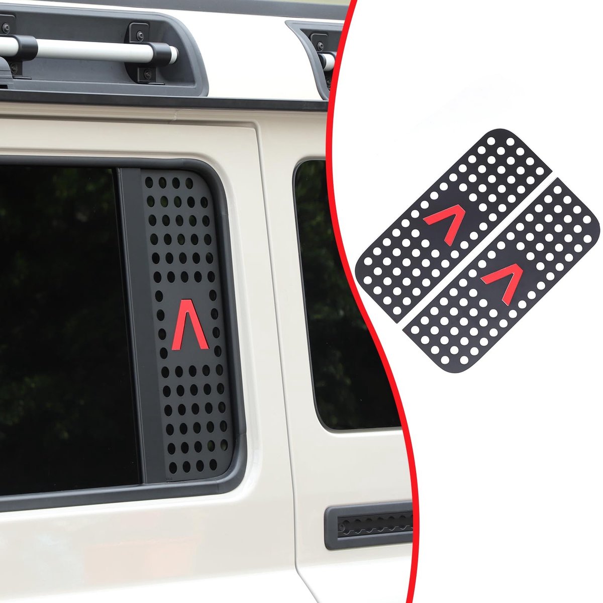 SolidKeus - Aluminium Bekleding voor Achterste Zijruiten van Auto