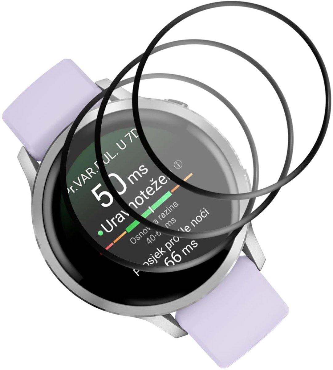 SolidKeus - Screen Protector voor Smartwatch 41 mm, Set van 3, Tempered Glass
