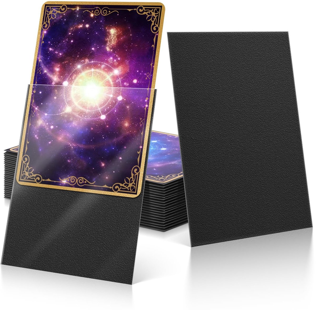 SolidKeus - 100 Stuks Matte Kaartbeschermers voor Trading Cards Zwart